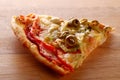 Slice of fesh italian pizza over background Royalty Free Stock Photo