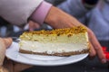slice of fresh cheesecake topped Royalty Free Stock Photo