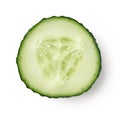 Slice of fresh cucumber isolated on white background Royalty Free Stock Photo