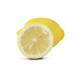 Slice of fresh half lemon an isolated on white background with clipping path Royalty Free Stock Photo