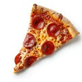 Slice of fresh italian classic original Pepperoni Pizza isolated on white background Royalty Free Stock Photo