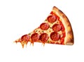 Slice of fresh italian classic original Pepperoni Pizza isolated on white background png image Royalty Free Stock Photo