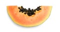 Slice of fresh juicy papaya on white background Royalty Free Stock Photo