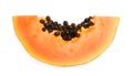 Slice of fresh juicy papaya on white, top view Royalty Free Stock Photo