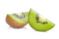 Slice of fresh kiwi fruit isolated on white Royalty Free Stock Photo