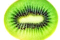 Slice of fresh kiwi fruit isolated on white background. Royalty Free Stock Photo