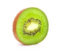 Slice of fresh kiwi fruit isolated on white background Royalty Free Stock Photo