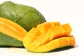 The slice of fresh mango