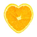 Slice of fresh orange heart shaped Royalty Free Stock Photo