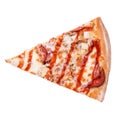 Slice of fresh tasty pizza isolated on white background Royalty Free Stock Photo