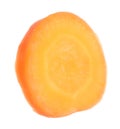 Slice of fresh ripe carrot isolated on white Royalty Free Stock Photo