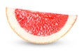 Slice of fresh ripe grapefruit isolated on white.