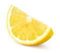 Slice of fresh ripe lemon fruit isolated on white background Royalty Free Stock Photo