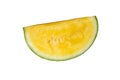 Slice of fresh ripe yellow watermelon isolated on white background Royalty Free Stock Photo