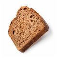 Slice of fresh rye bread, isolated on white background, created with generative AI Royalty Free Stock Photo