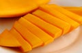 Slice fresh Thai mango fruit Royalty Free Stock Photo