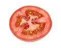 Slices of fresh tomato, isolated on white background