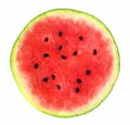 Slice of fresh whole watermelon isolated on white Royalty Free Stock Photo