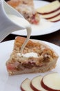 Slice of freshly baked rhubarb crumble Royalty Free Stock Photo