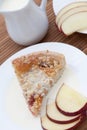 Slice of freshly baked rhubarb crumble with apple Royalty Free Stock Photo