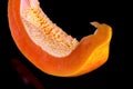 A slice of freshly picked sweet papaya Royalty Free Stock Photo