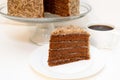 Slice of German Chocolate Cake and Coffee