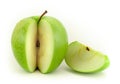 Slice of a green apple isolated on a white background Royalty Free Stock Photo