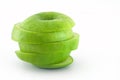 Slice Green apple isolated on white texture Royalty Free Stock Photo