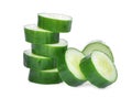 Slice of green fresh japanese cucumber, suhyo or zucchini Royalty Free Stock Photo