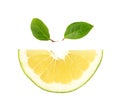 Slice of green grapefruit