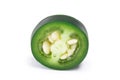 Slice of green Serrano pepper