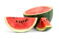 slice and half of watermelon isolate on white Royalty Free Stock Photo