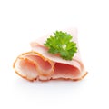 A slice of ham with crackling