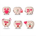 Slice hazelnut cartoon character with love cute emoticon
