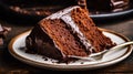 Decadent Homemade Chocolate Cake Slice Royalty Free Stock Photo