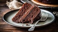 Decadent Homemade Chocolate Cake Slice