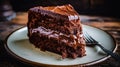 Decadent Homemade Chocolate Cake Slice