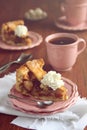 Slice of homemade dutch apple cake