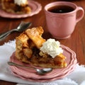 Slice of homemade dutch apple pie