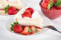 Slice of homemade strawberry cream cake Royalty Free Stock Photo