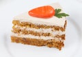 Slice of homemade tasty carrot sponge cake Royalty Free Stock Photo