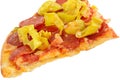 Slice of Hot Spicy Pepperoni and Pepper Fast Food Pizza