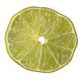 Slice of an isolated green lemon (lat. Citrus) Royalty Free Stock Photo