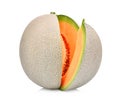 Slice of japanese melons, green melon or cantaloupe melon Royalty Free Stock Photo