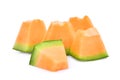 Slice of japanese melons, green melon or cantaloupe melon Royalty Free Stock Photo