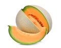 Slice of japanese melons, green melon or cantaloupe melon Royalty Free Stock Photo