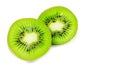 slice of juicy delicious and healthy ripe kiwi, isolated on white background, copy space, template Royalty Free Stock Photo