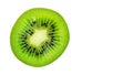 slice of juicy delicious and healthy ripe kiwi, isolated on white background, copy space, template Royalty Free Stock Photo