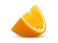 Slice of Juicy Orange Isolated on White Background. Close Up of Fresh Orange Fruit Sliced Royalty Free Stock Photo