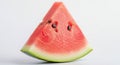 Slice of Juicy Watermelon with Black Seeds on White Background fruit food Royalty Free Stock Photo